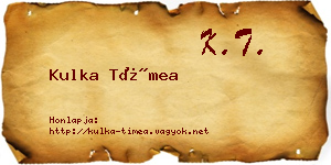 Kulka Tímea névjegykártya